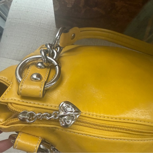 Kathy Van Zeeland Mustard Shoulder Bag with Silver Accents!NWOT! - Picture 7 of 10